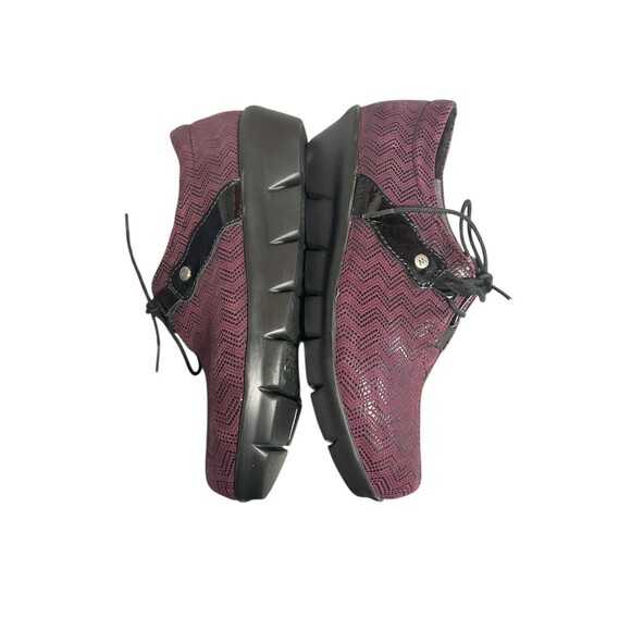 Wolky Shoes Womens 40 Muse Casual Walking Sneakers Purple Leather Wedge Lace Up - Picture 3 of 8